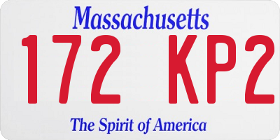 MA license plate 172KP2