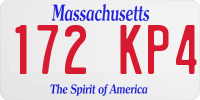 MA license plate 172KP4