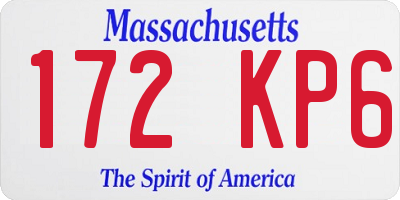 MA license plate 172KP6