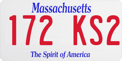 MA license plate 172KS2