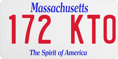 MA license plate 172KT0