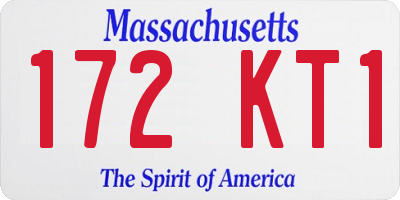 MA license plate 172KT1