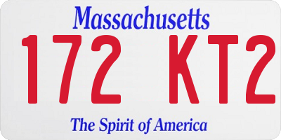 MA license plate 172KT2