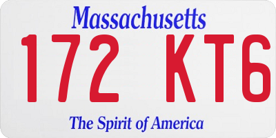 MA license plate 172KT6