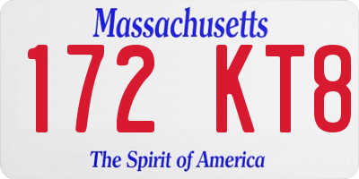 MA license plate 172KT8
