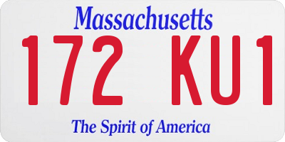 MA license plate 172KU1