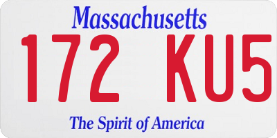MA license plate 172KU5