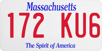 MA license plate 172KU6