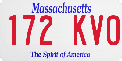 MA license plate 172KV0