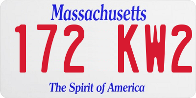 MA license plate 172KW2