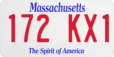 MA license plate 172KX1
