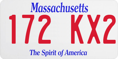 MA license plate 172KX2