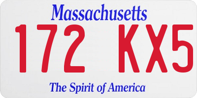 MA license plate 172KX5