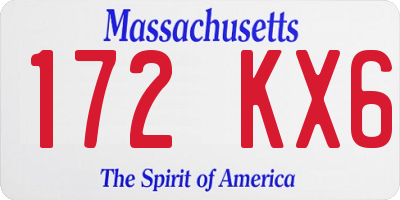 MA license plate 172KX6