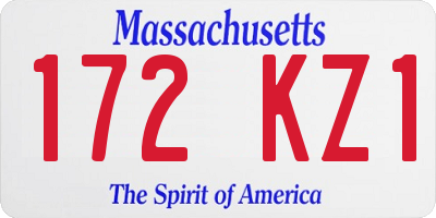 MA license plate 172KZ1
