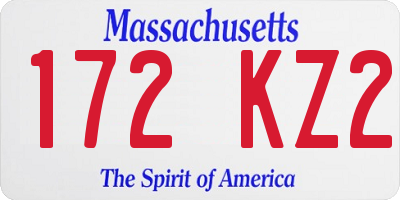 MA license plate 172KZ2