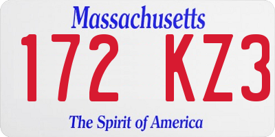 MA license plate 172KZ3