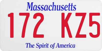 MA license plate 172KZ5