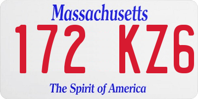 MA license plate 172KZ6