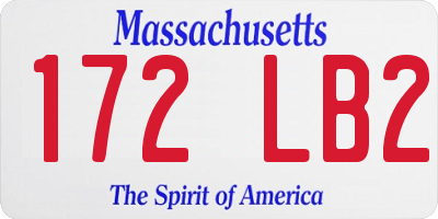 MA license plate 172LB2