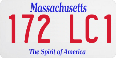 MA license plate 172LC1