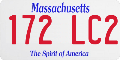 MA license plate 172LC2