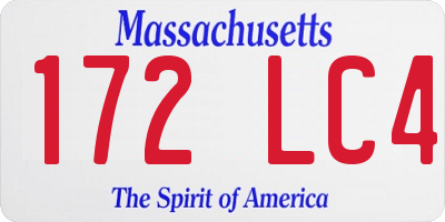 MA license plate 172LC4