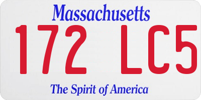 MA license plate 172LC5