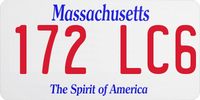 MA license plate 172LC6