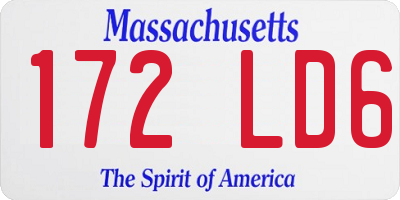 MA license plate 172LD6