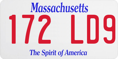 MA license plate 172LD9