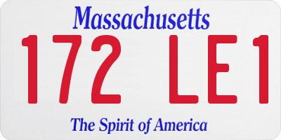 MA license plate 172LE1