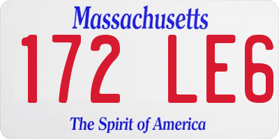 MA license plate 172LE6