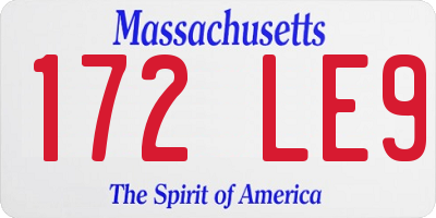 MA license plate 172LE9