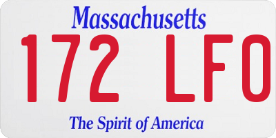 MA license plate 172LF0