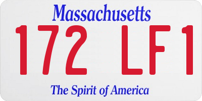 MA license plate 172LF1