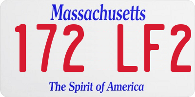 MA license plate 172LF2