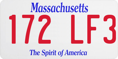MA license plate 172LF3