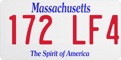 MA license plate 172LF4