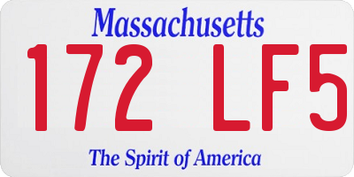 MA license plate 172LF5