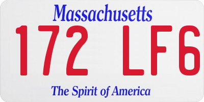 MA license plate 172LF6