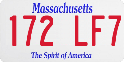 MA license plate 172LF7