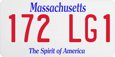 MA license plate 172LG1