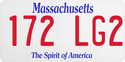 MA license plate 172LG2