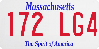 MA license plate 172LG4
