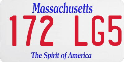 MA license plate 172LG5
