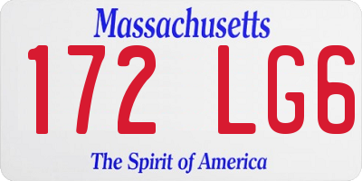 MA license plate 172LG6