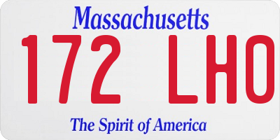 MA license plate 172LH0