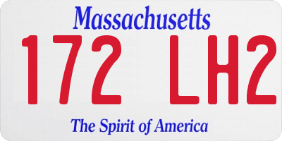 MA license plate 172LH2
