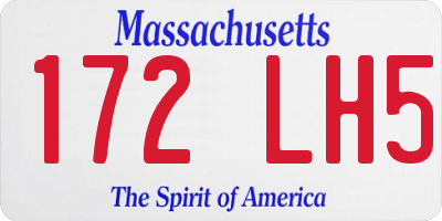 MA license plate 172LH5